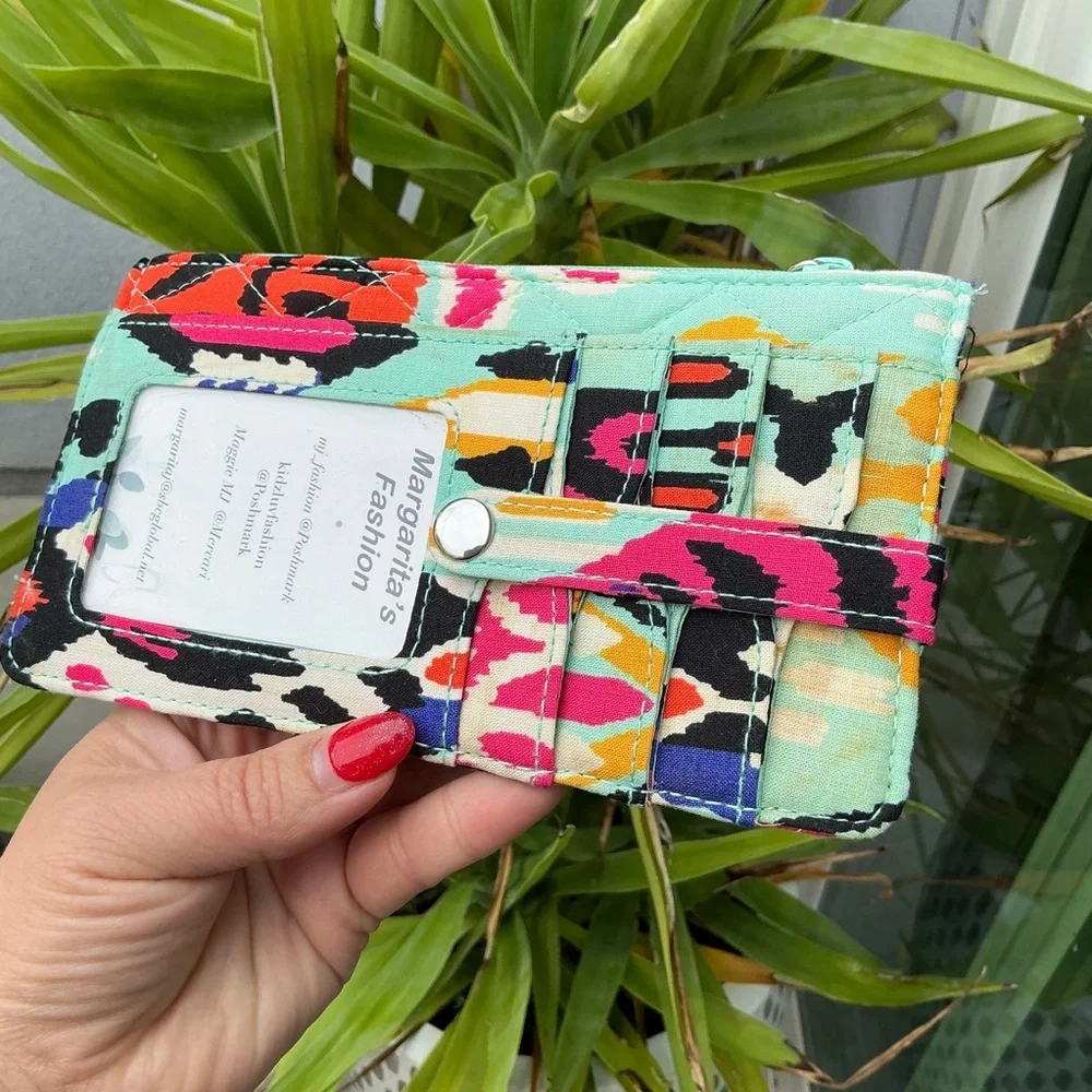 Vera Bradley's Campus Double Pueblo Pattern, Wallet, Mint Green, NWT - Picture 2 of 8